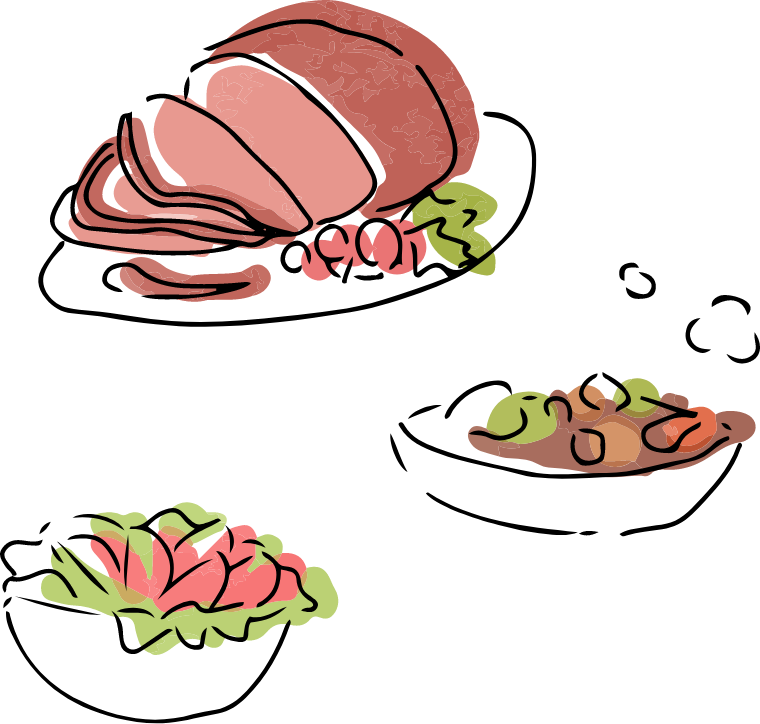 ビュッフェのイラスト